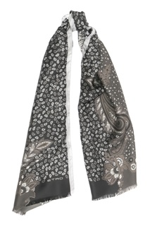 Черный шарф с узором «пейсли» Etro