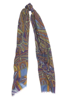Синий шарф с узорами Etro