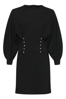 Черное платье с объемными рукавами Alberta Ferretti