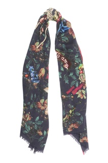 Синий шарф с рисунками Etro