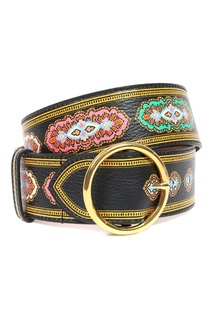 Черный ремень с узорами Etro