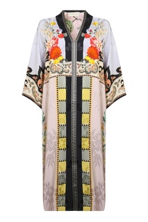 Платье с комбинированной отделкой и узорами Etro