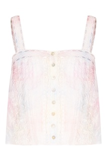 Шелковый топ в пастельных тонах Daisy Love Shack Fancy