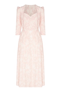 Розовое платье с узорами Ulyana Sergeenko