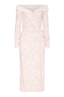 Розовое платье с комбинированной отделкой Ulyana Sergeenko