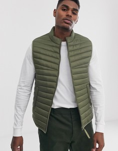Жилет цвета хаки с воротником-стойкой ASOS DESIGN - Зеленый