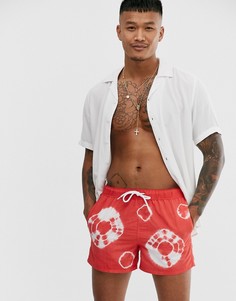 Короткие шорты для плавания с принтом тай-дай ASOS DESIGN - Мульти
