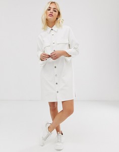 Свободное джинсовое платье-рубашка ASOS WHITE - Кремовый