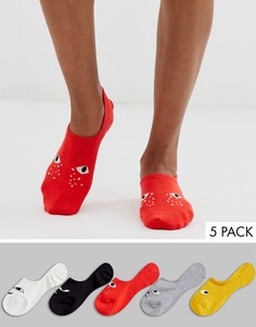 5 пар носков разного цвета в спортивном стиле Monki - Мульти
