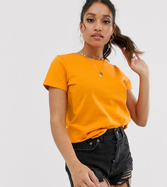Оранжевая футболка из органического хлопка с круглым вырезом ASOS DESIGN Petite - Оранжевый