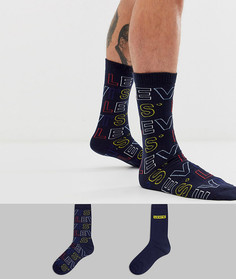 2 пары темно-синих носков с логотипом Levis - Темно-синий Levis®