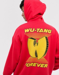 Oversize-худи красного цвета с принтом Wu Tang на спине ASOS DESIGN - Красный