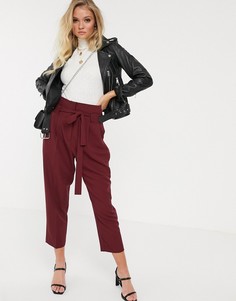 Суженные книзу брюки длиной до щиколотки с завязкой на талии ASOS DESIGN - Красный