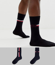 2 пары черных носков с полосками Tommy Hilfiger - Черный