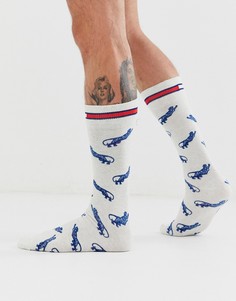 Белые носки с узором тигров Tommy Jeans - Бежевый