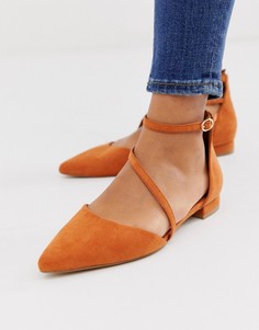 Остроносые балетки рыжего цвета ASOS DESIGN Lifetime