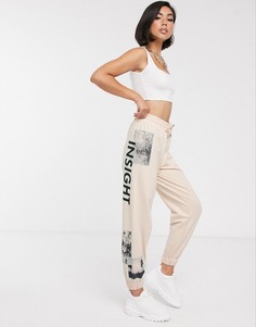 Oversize-джоггеры с принтом ASOS DESIGN - Бежевый