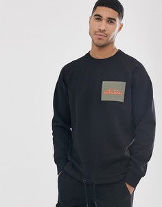 Черный свитшот с круглым вырезом и логотипом Jack & Jones Originals - Черный