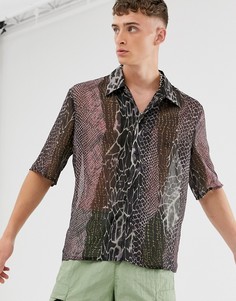 Рубашка о звериным принтом Reclaimed Vintage - Мульти