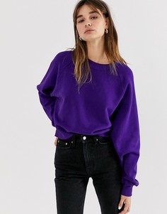 Фиолетовый oversize-свитшот из органического хлопка Weekday - Фиолетовый