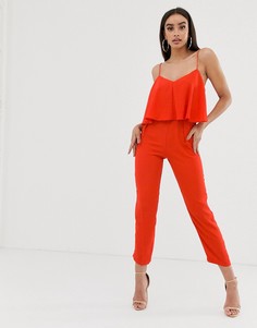 Двухслойный комбинезон на бретельках ASOS DESIGN - Красный