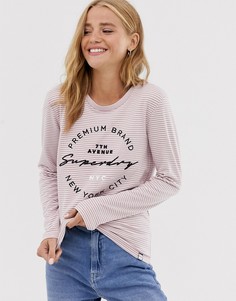 Футболка с длинным рукавом в полоску с логотипом Superdry Dunne