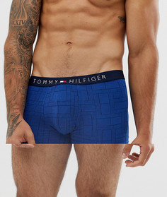Боксеры-брифы в клетку с логотипом Tommy Hilfiger - Синий