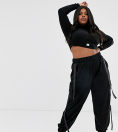Джоггеры в стиле карго с ремешками ASOS DESIGN Curve - Черный
