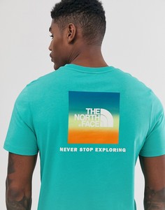 Зеленая футболка с принтом The North Face Red Box