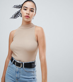 Боди в рубчик с высоким воротом New Look - Рыжий