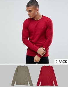 Комплект из 2 лонгсливов с круглым вырезом French Connection - Зеленый