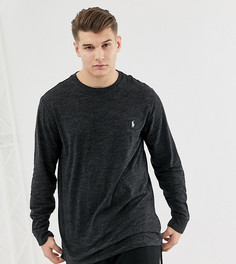 Темно-серый меланжевый лонгслив с логотипом Polo Ralph Lauren Big & Tall - Серый