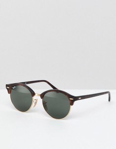 Черепаховые солнцезащитные очки-клабмастеры Ray-Ban 0RB4246 - Коричневый