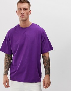 Фиолетовая oversize-футболка с круглым вырезом ASOS DESIGN - Фиолетовый