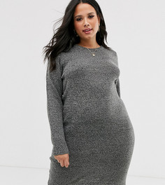 Платье-джемпер с круглым вырезом Brave Soul Plus - Серый