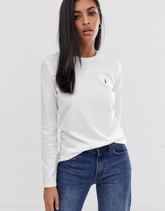 Классический лонгслив с логотипом Polo Ralph Lauren - Белый
