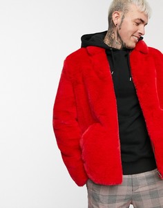 Красная куртка Харрингтон из искусственного меха ASOS DESIGN - Красный