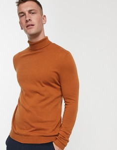 Коричневая хлопковая водолазка ASOS DESIGN - Коричневый