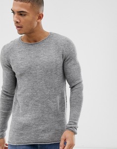 Трикотажный джемпер с круглым Selected Homme - Серый