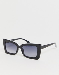 Квадратные солнцезащитные очки кошачий глаз в черной оправе ASOS DESIGN - Черный