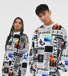 Удлиненная oversize-футболка с принтом COLLUSION Unisex - Белый