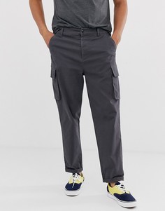 Черные выбеленные брюки карго свободного кроя ASOS DESIGN - Черный