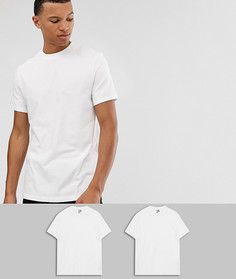 Набор из 2 футболок из органического хлопка с круглым вырезом ASOS DESIGN Tall Скидка