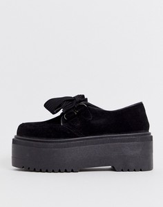 Черные туфли на плоской подошве со шнуровкой ASOS DESIGN - Черный
