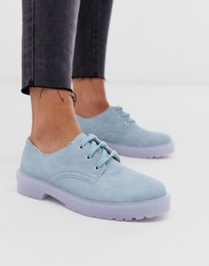 Синие туфли на массивной плоской подошве со шнуровкой ASOS DESIGN Magazine - Синий