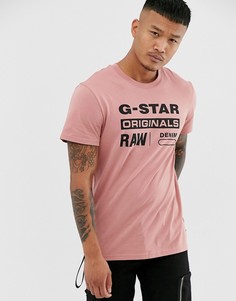 Розовая футболка из органического хлопка с логотипом G-Star Originals
