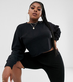 Черный короткий свитшот ASOS DESIGN Curve - Черный