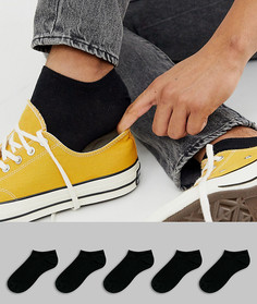 Набор из 5 пар черных спортивных носков ASOS DESIGN, скидка - Черный