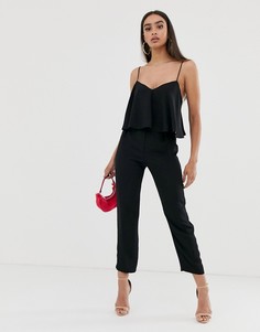Двухслойный комбинезон на бретельках ASOS DESIGN - Черный