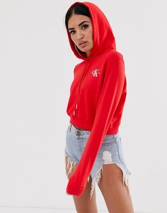 Худи с вышитым логотипом Calvin Klein - Красный